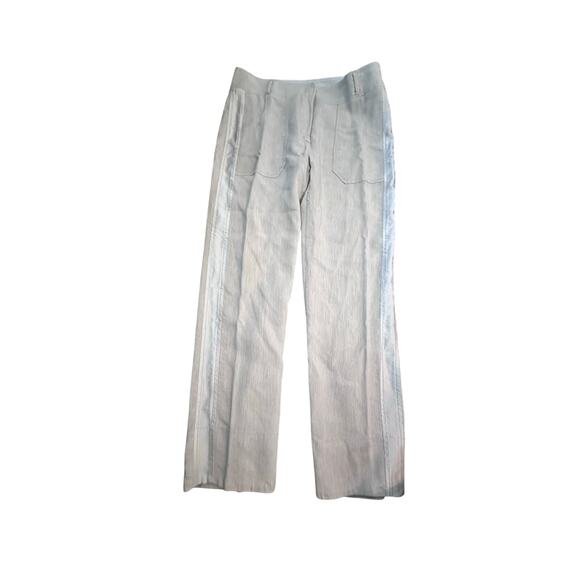 Tonet Men's White Mid Rise Side Stripe Straight Leg Pants Size 44 - Picture 2 of 9